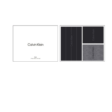 Calvin Klein 3 Pack Giftboxed Classic Mens Crew Socks Black/Grey