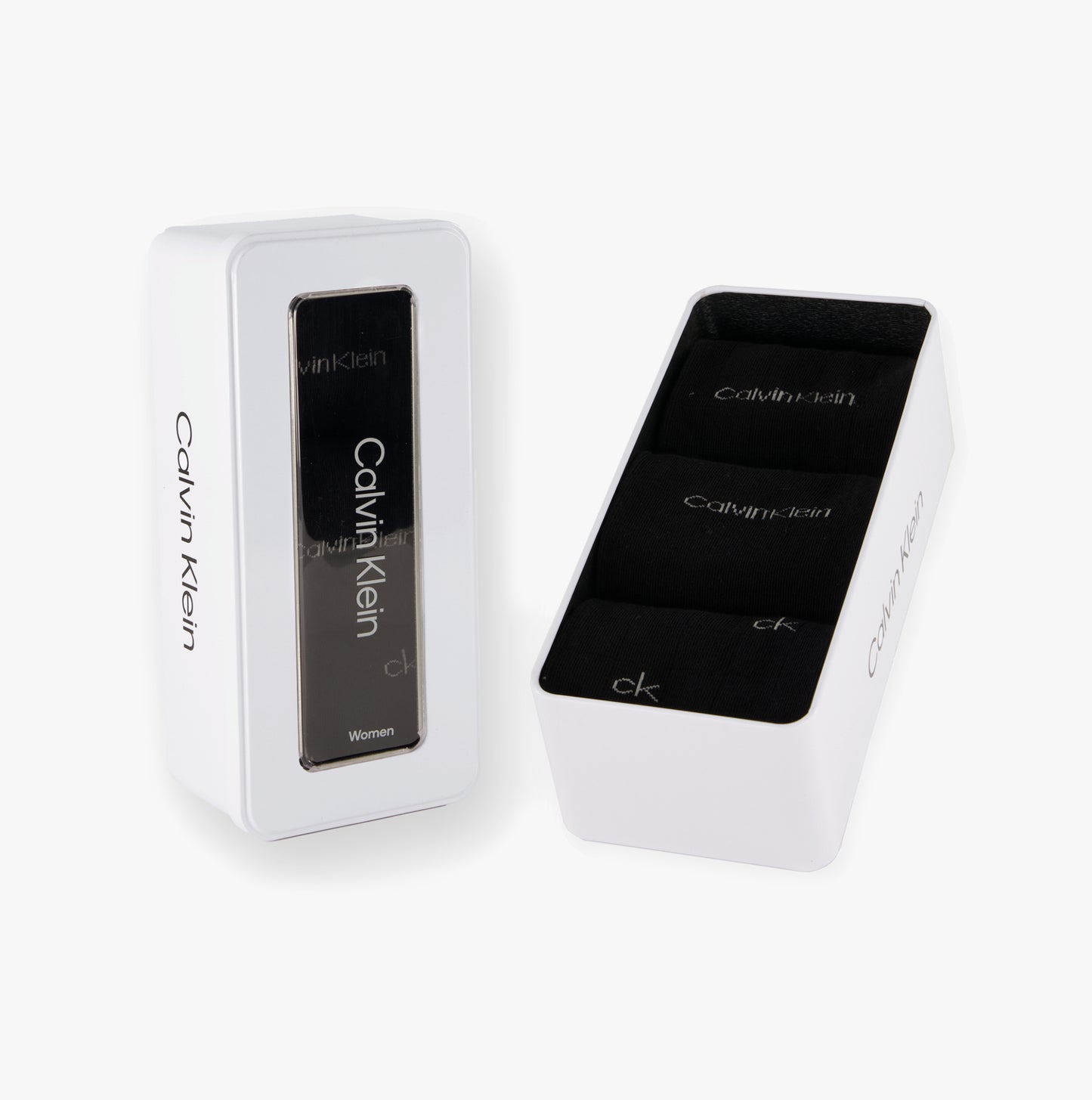 Calvin Klein 3 Pack Giftbox Grid Womens Socks Black