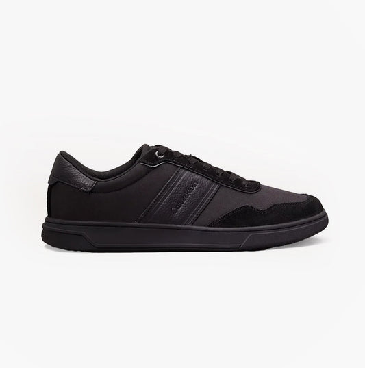 Calvin Klein LOW TOP LACE UP MIX Mens Trainers Triple Black