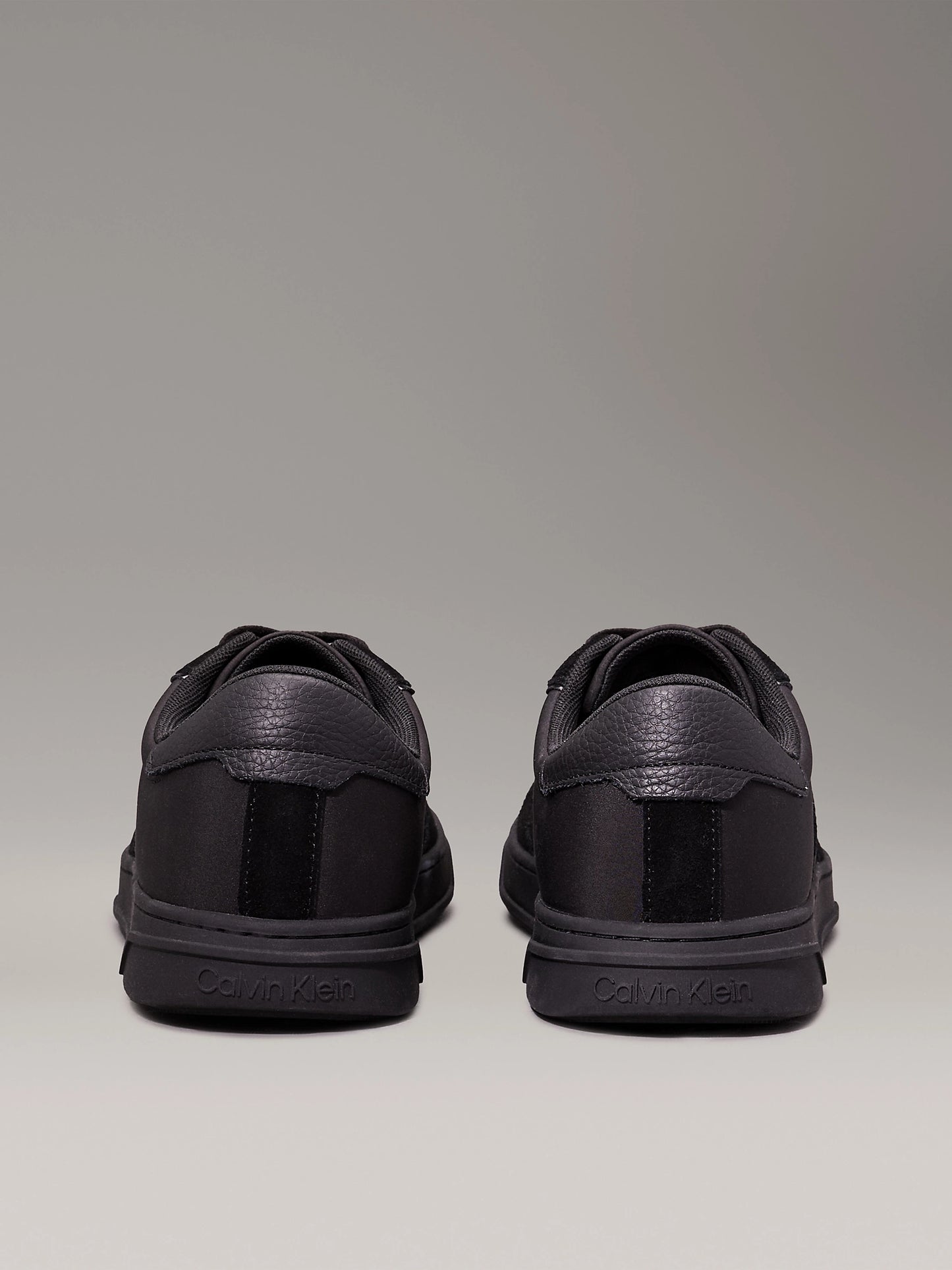 Calvin Klein LOW TOP LACE UP MIX Mens Trainers Triple Black