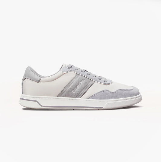 Calvin Klein LOW TOP LACE UP MIX Mens Trainers Light Grey/Granite Road