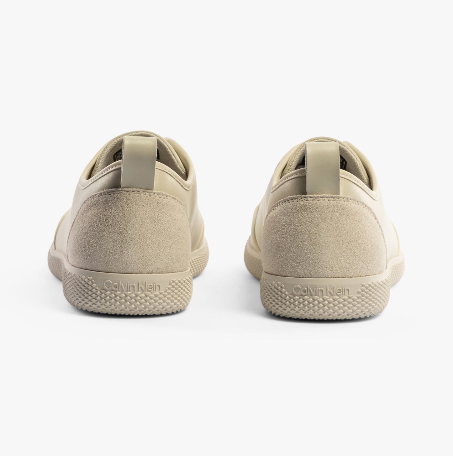 Calvin Klein LOW TOP LACE UP Mens Trainers Dk Ecru