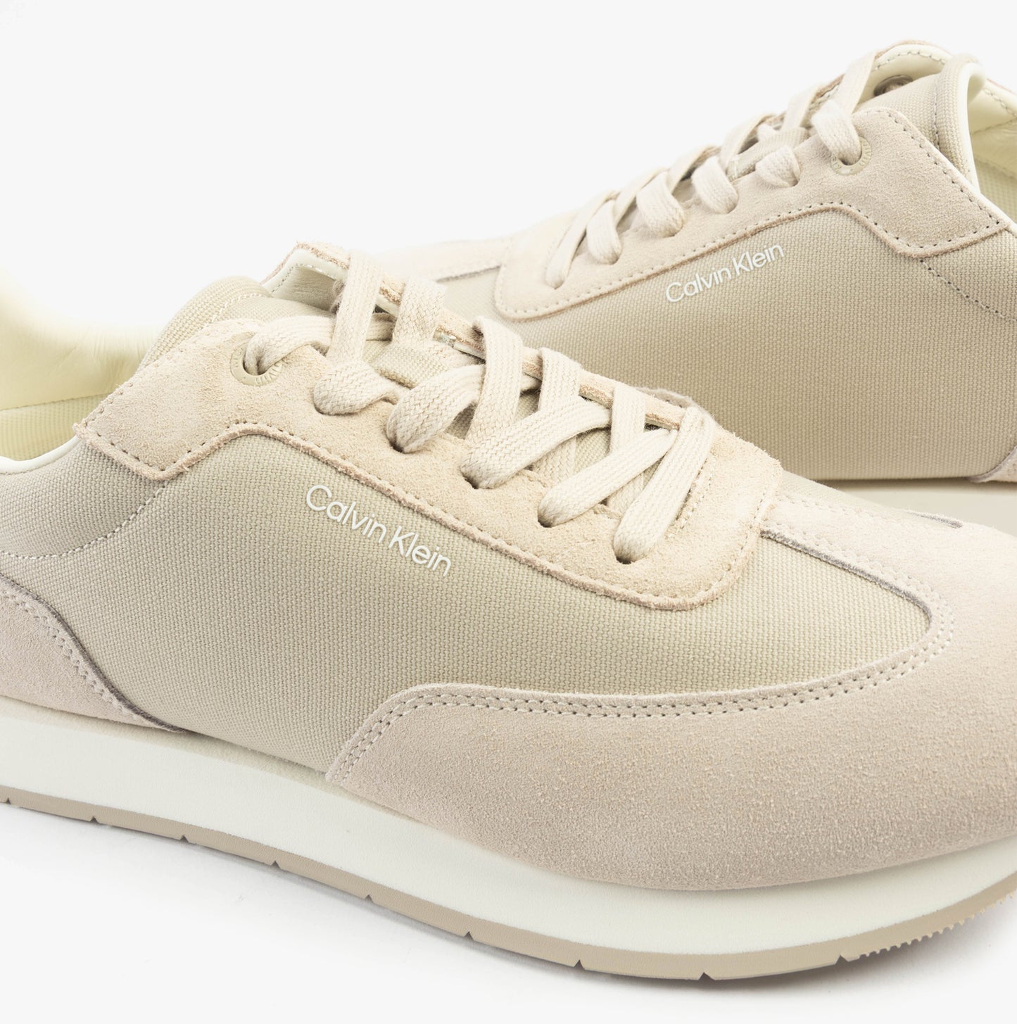 Calvin Klein SUEDE LOW PROFILE Mens Trainers Feather Gray Mix