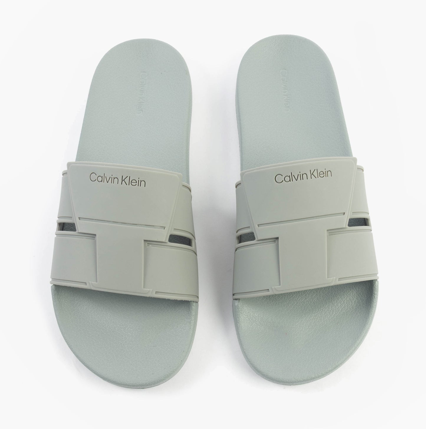 Calvin Klein POOL SLIDE DOUBLE T Mens Sliders Granite Road