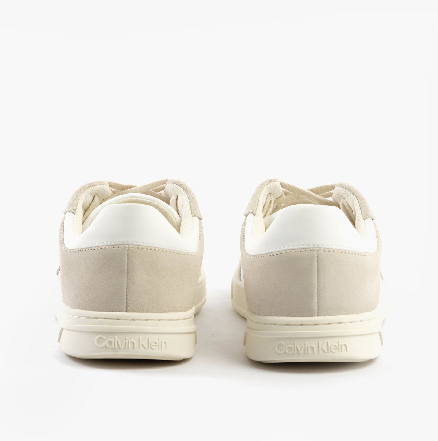 Calvin Klein LOW TOP LACE UP Mens Trainers White/Dark Ecru