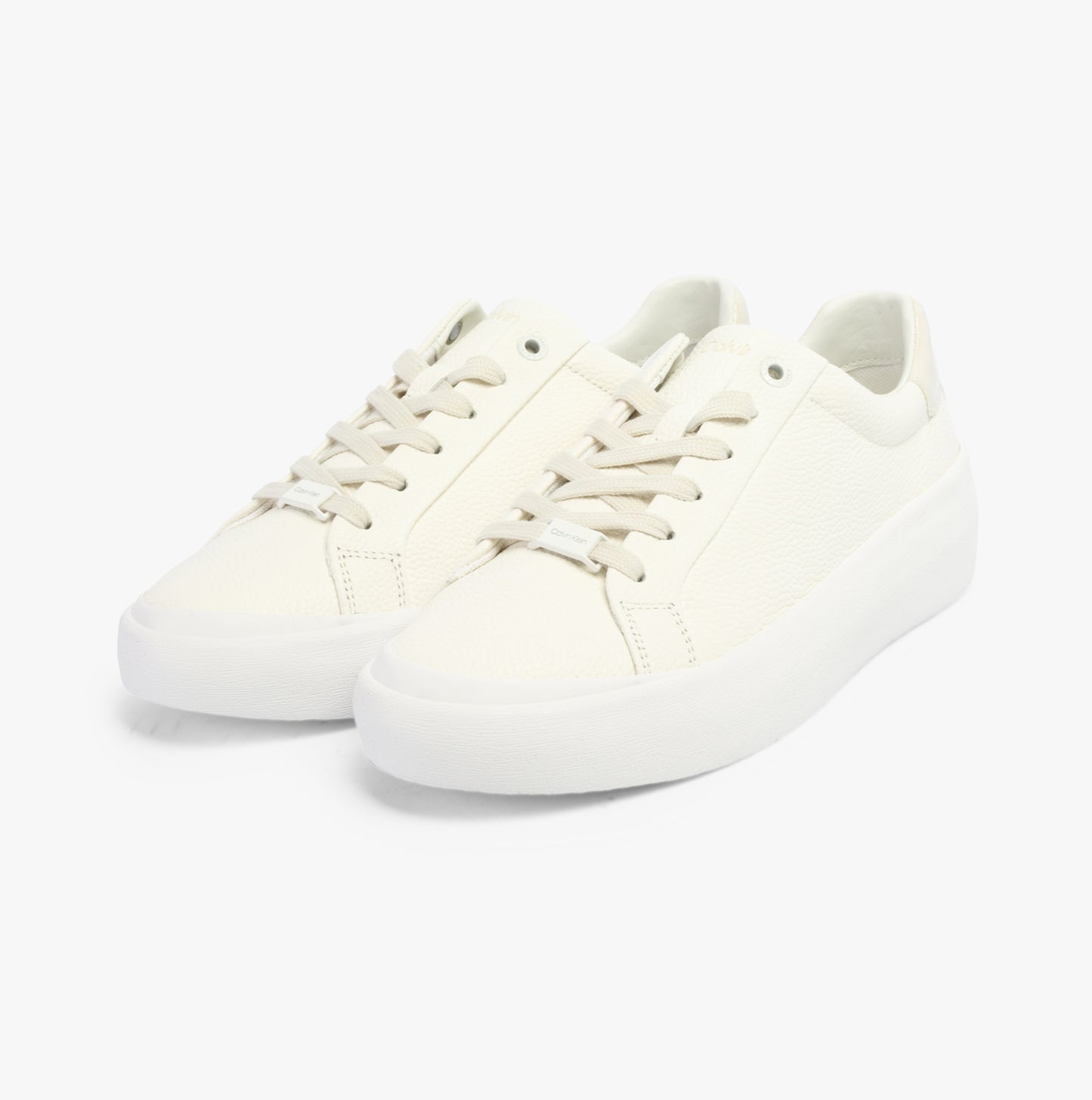 Calvin Klein VULCANISED LACE UP Womens Trainers White/Dk Ecru