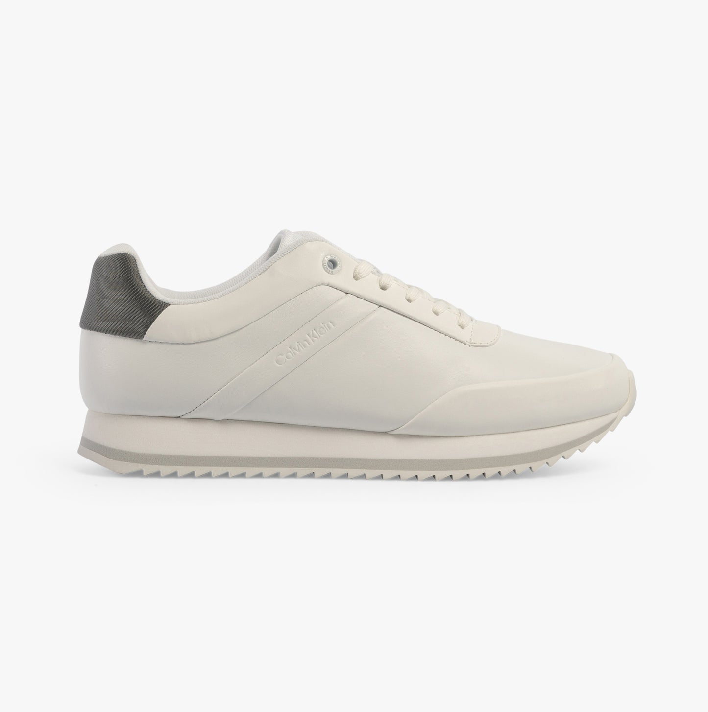 Calvin Klein RUNNER LACE UP Womens Trainers White/Neutral Gray