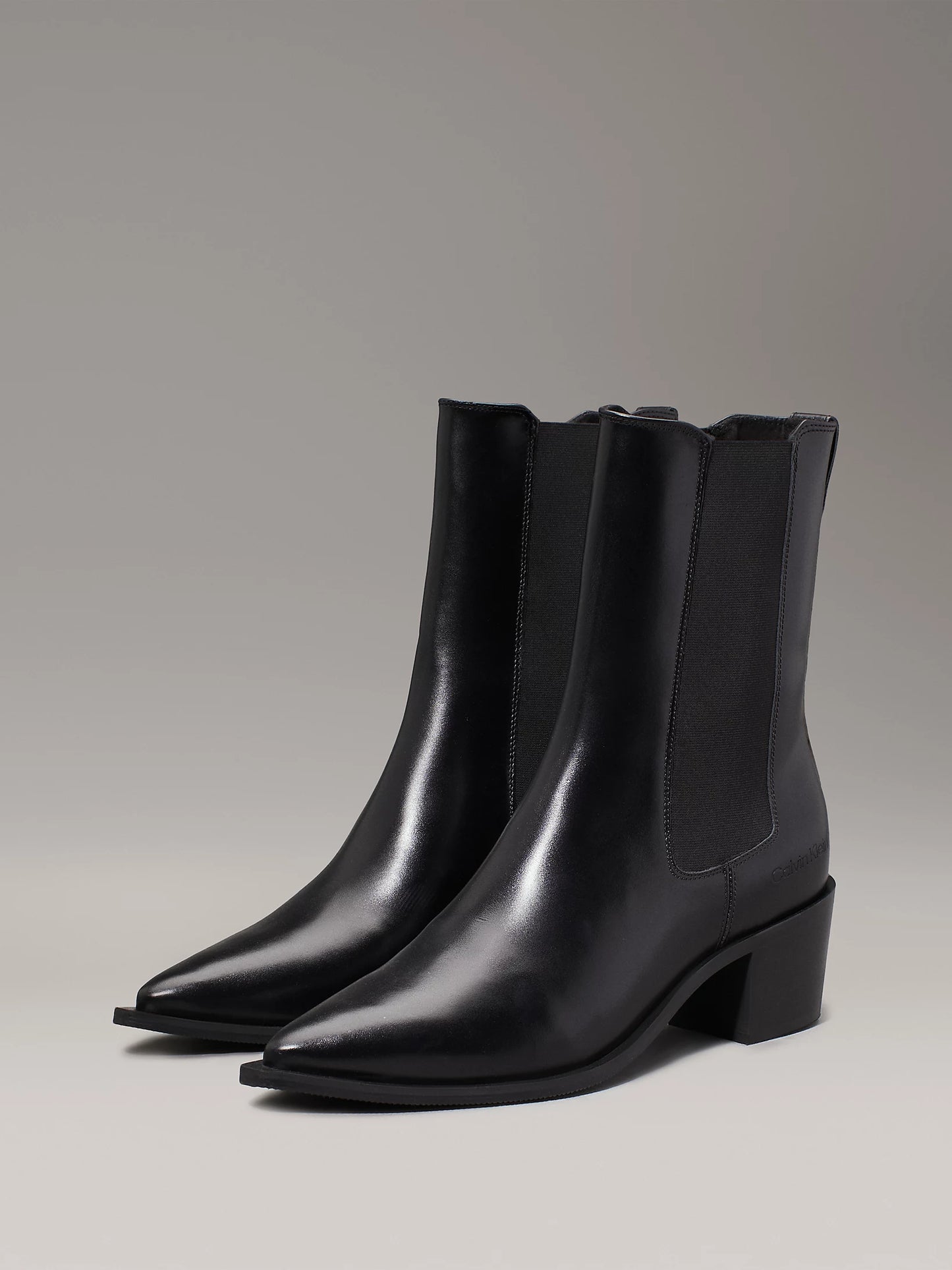 Calvin Klein HEEL Womens Cowboy Boots Ck Black
