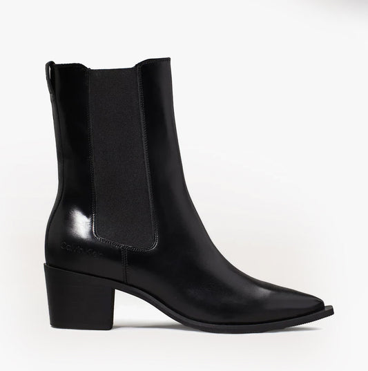 Calvin Klein HEEL Womens Cowboy Boots Ck Black