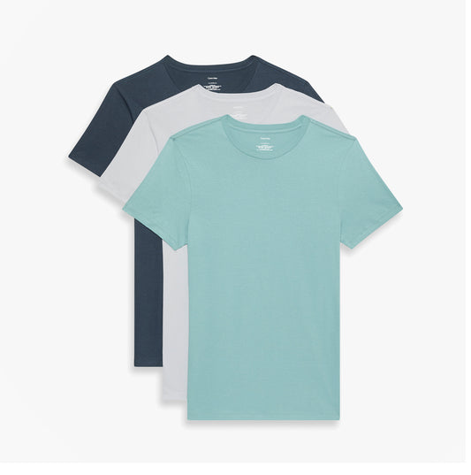 3 Pack Mens Crew neck T-Shirt Cotton Classics Multi Colour