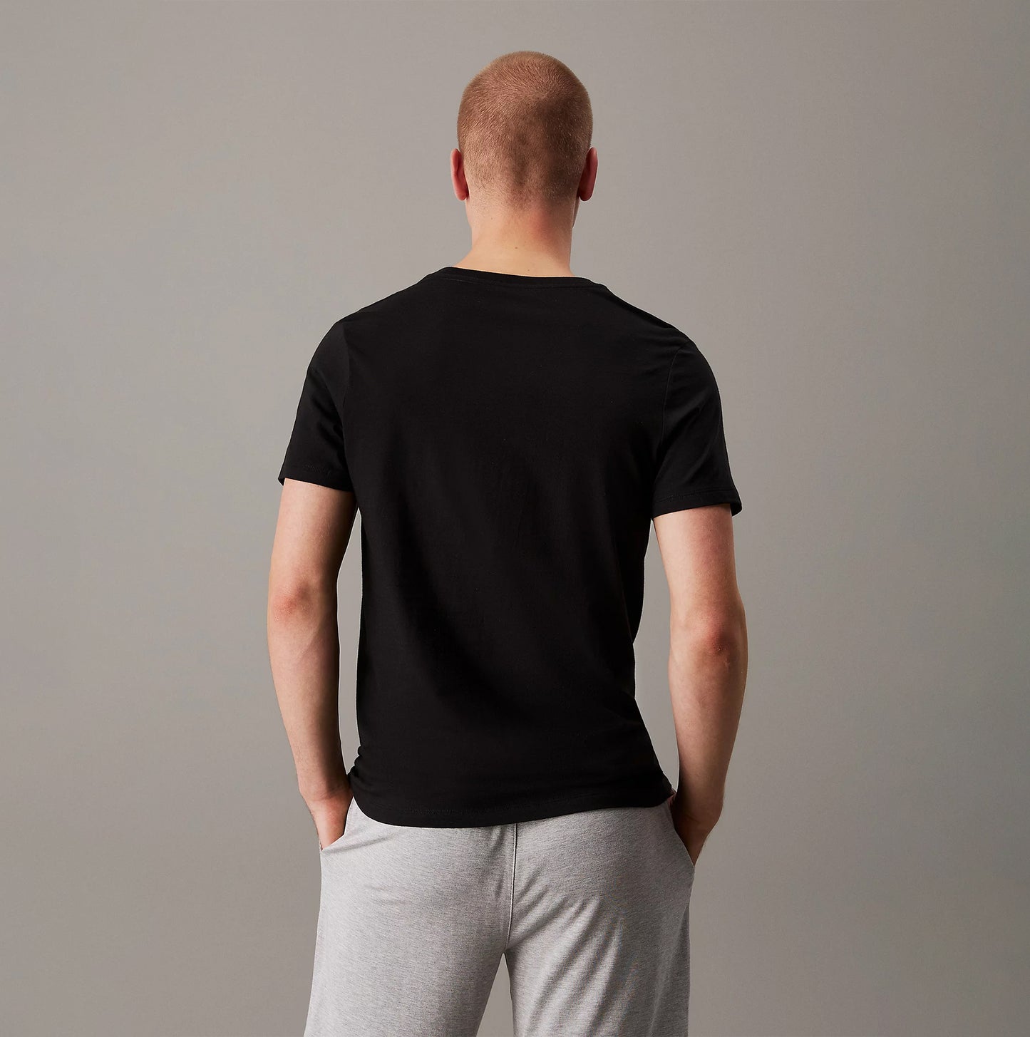Calvin Klein 100% COTTON 3 Pack Mens T-Shirts Black/Grey Heather/White