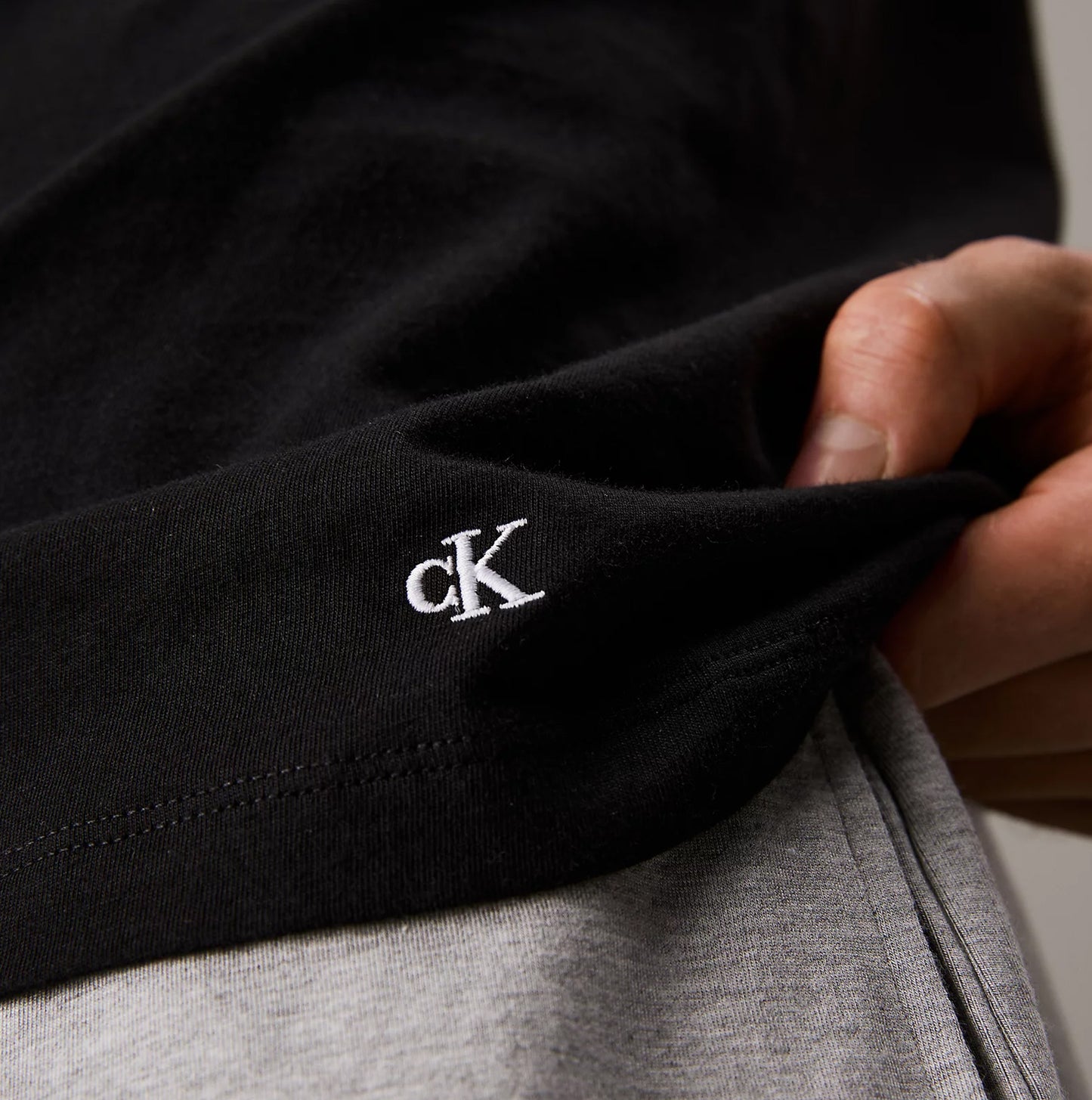 Calvin Klein 100% COTTON 3 Pack Mens T-Shirts Black/Grey Heather/White