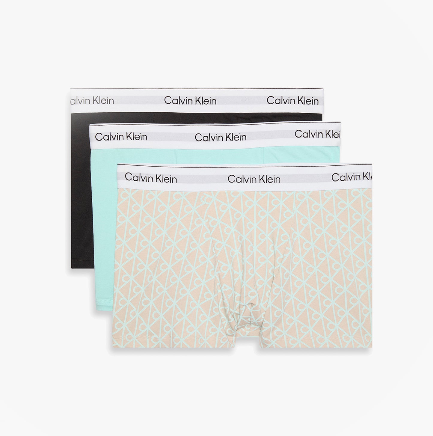 Calvin Klein COTTON BLEND Mens 3 Pack Trunks Multicoloured