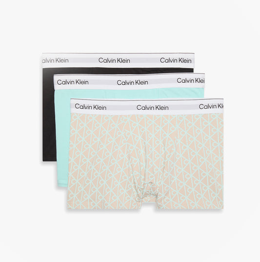 Calvin Klein COTTON BLEND Mens 3 Pack Trunks Multicoloured