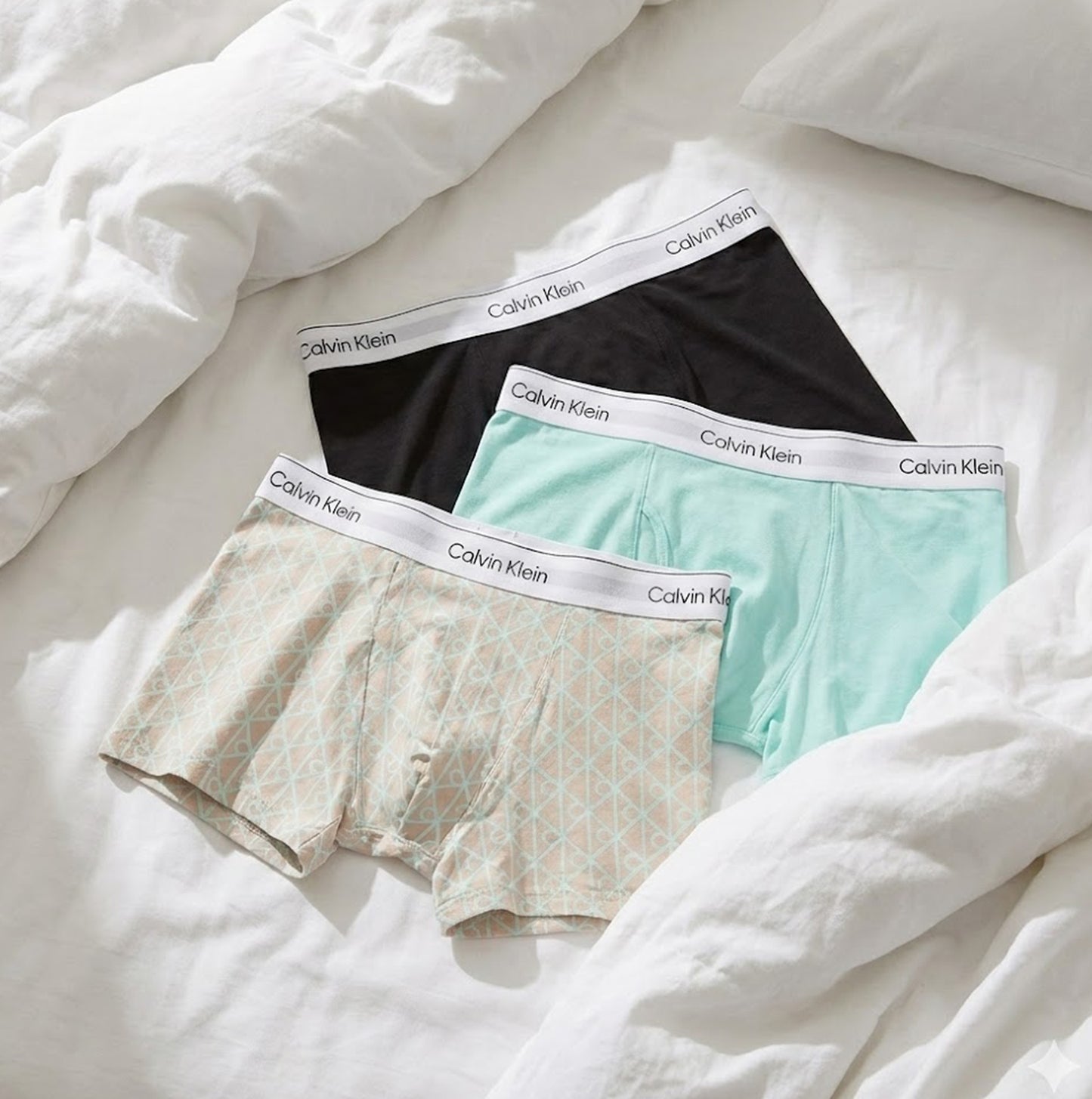 Calvin Klein COTTON BLEND Mens 3 Pack Trunks Multicoloured