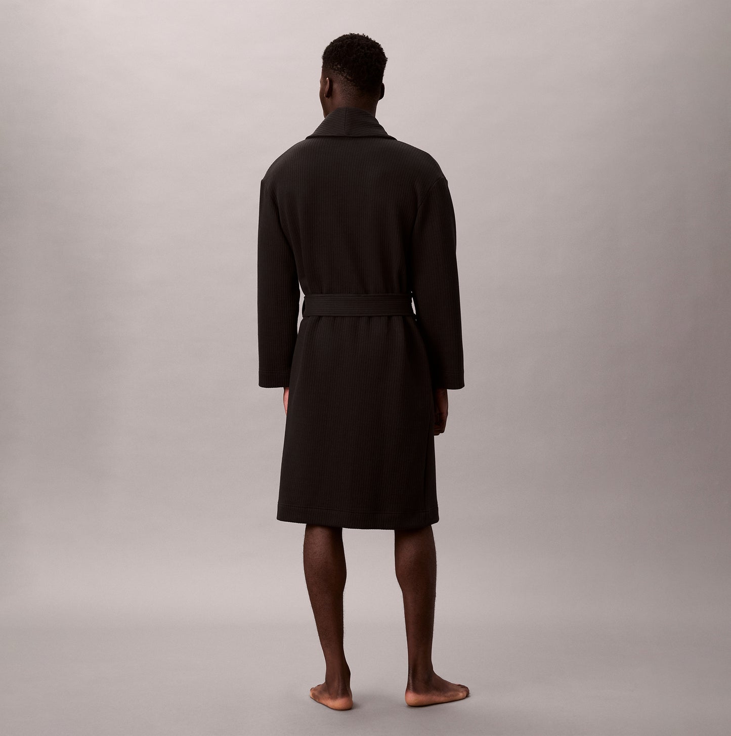 Calvin Klein QUILTED ROBE Mens Bathrobes Black