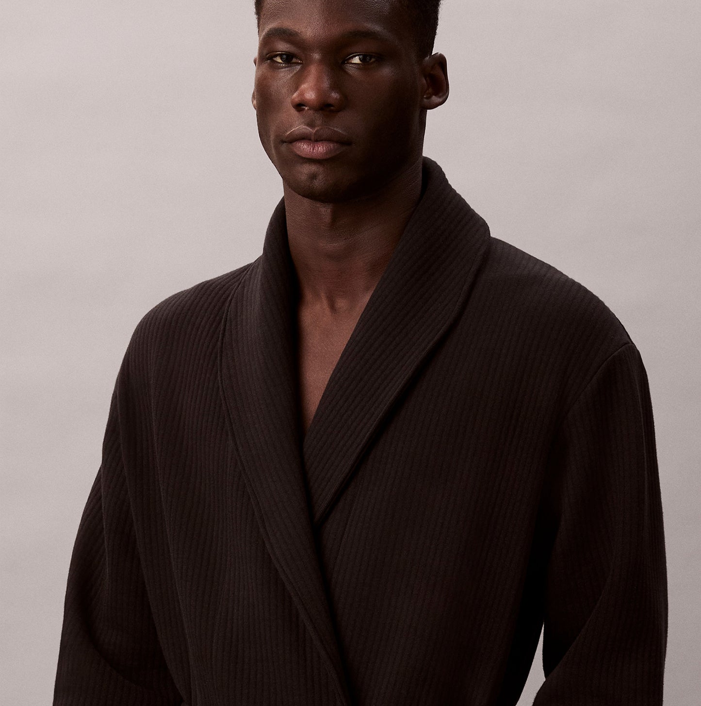 Calvin Klein QUILTED ROBE Mens Bathrobes Black