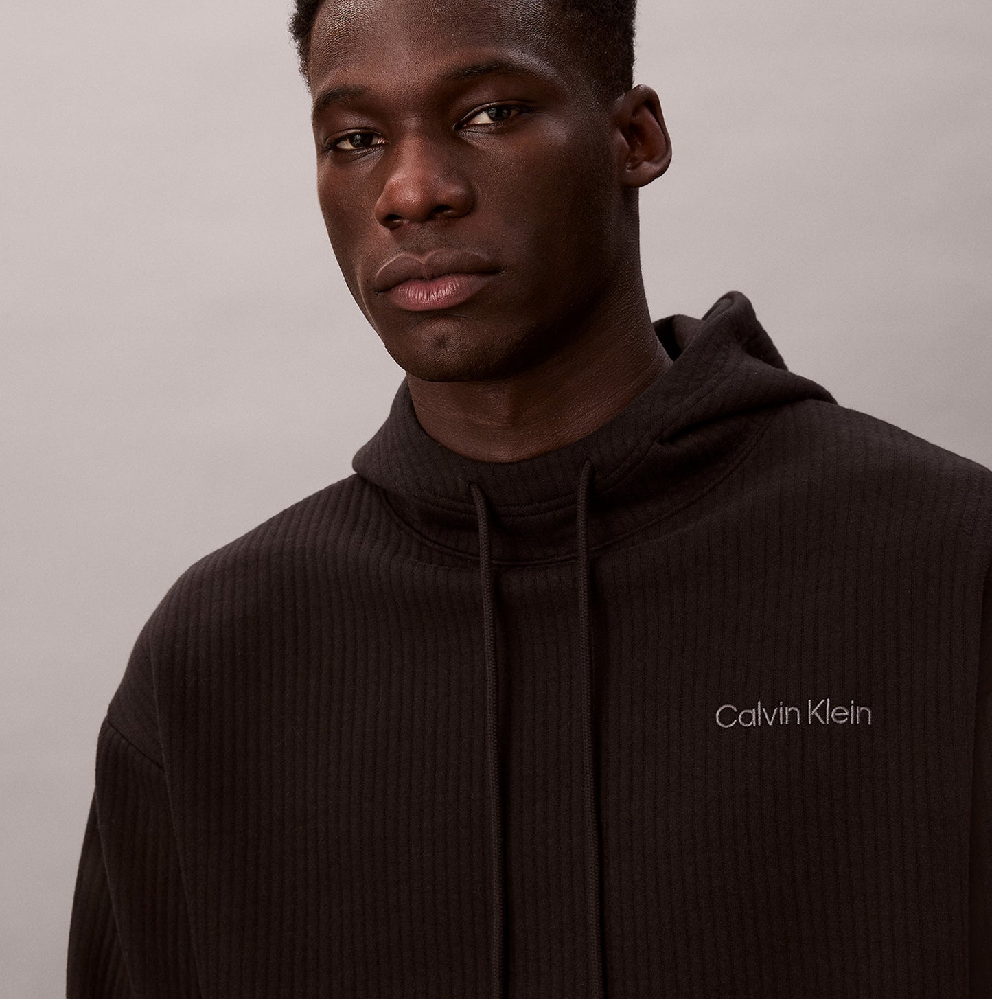 Calvin Klein QUILTED HOODIE Mens Hoodies Black