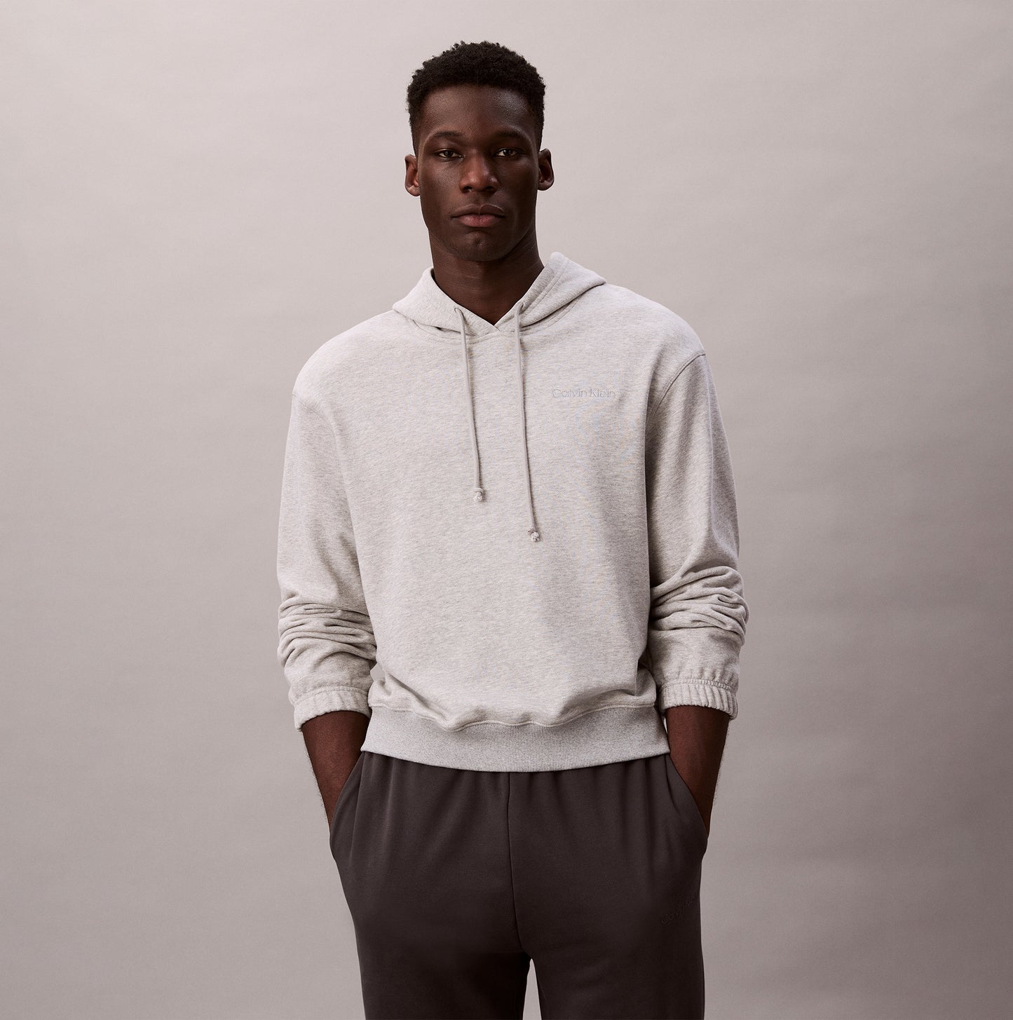 Calvin Klein L/S HOODIE Mens Hoodie Grey Heather