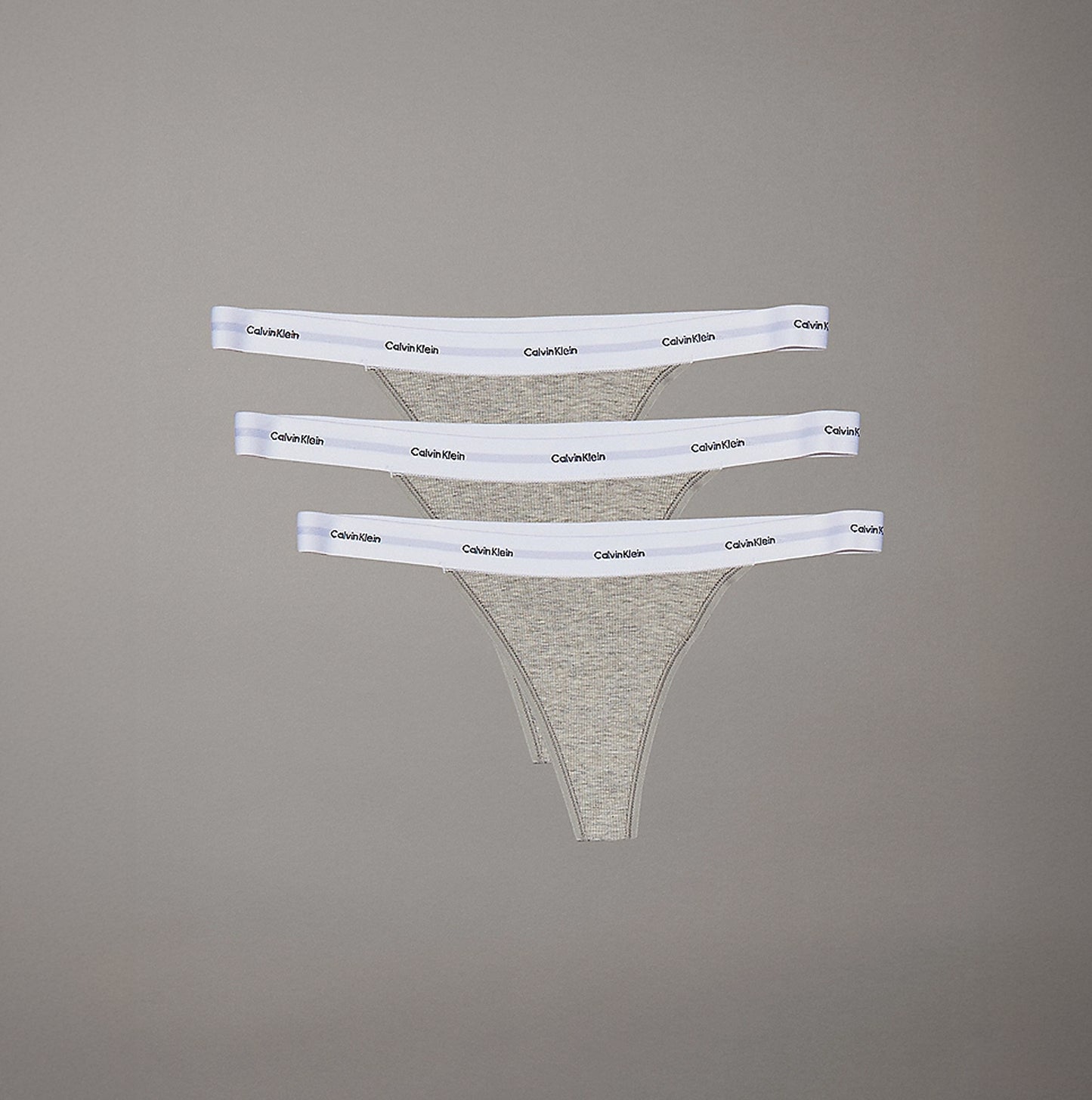 Calvin Klein COTTON STRETCH RIB 3 Pack Womens Thongs Multicoloured