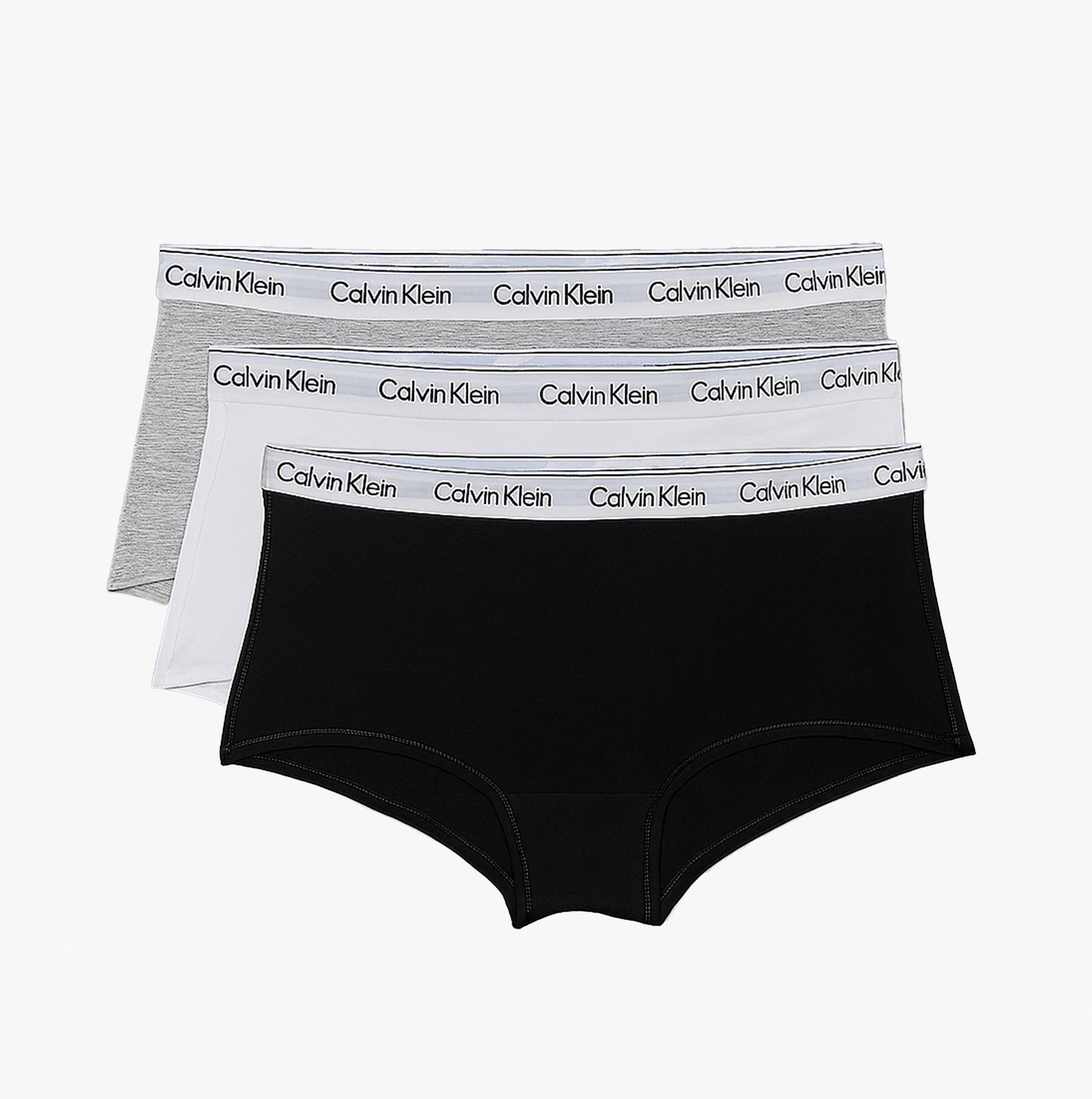 Calvin Klein ICON LOGO 3 Pack Womens Hipster Panties Black/White/Grey Heather