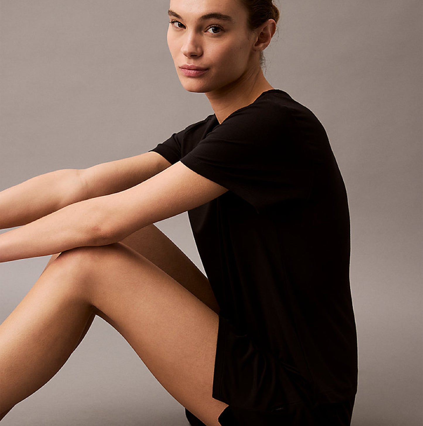 Calvin Klein ULTRA SOFT MODAL Womens Lounge T-Shirt Black