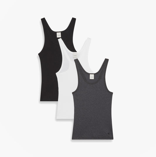 Calvin Klein SCOOP NECK COTTON TA Womens T-Shirts & Tank Tops Multicoloured