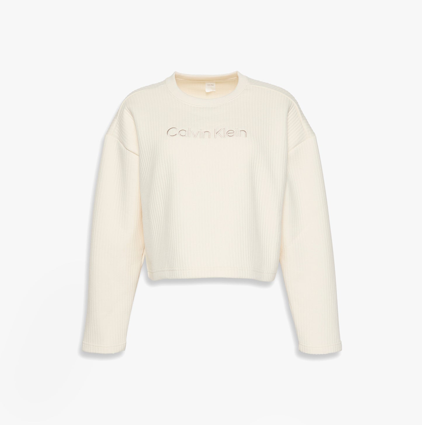 Calvin Klein LS QUILTED SWTSHIRT Womens Sweatshirts Ivory
