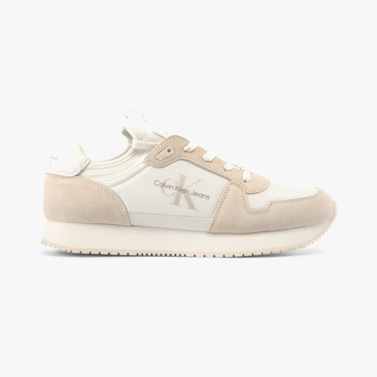 Calvin Klein RUNNER SO LACEUP Mens Trainers Bright White/Eggshell
