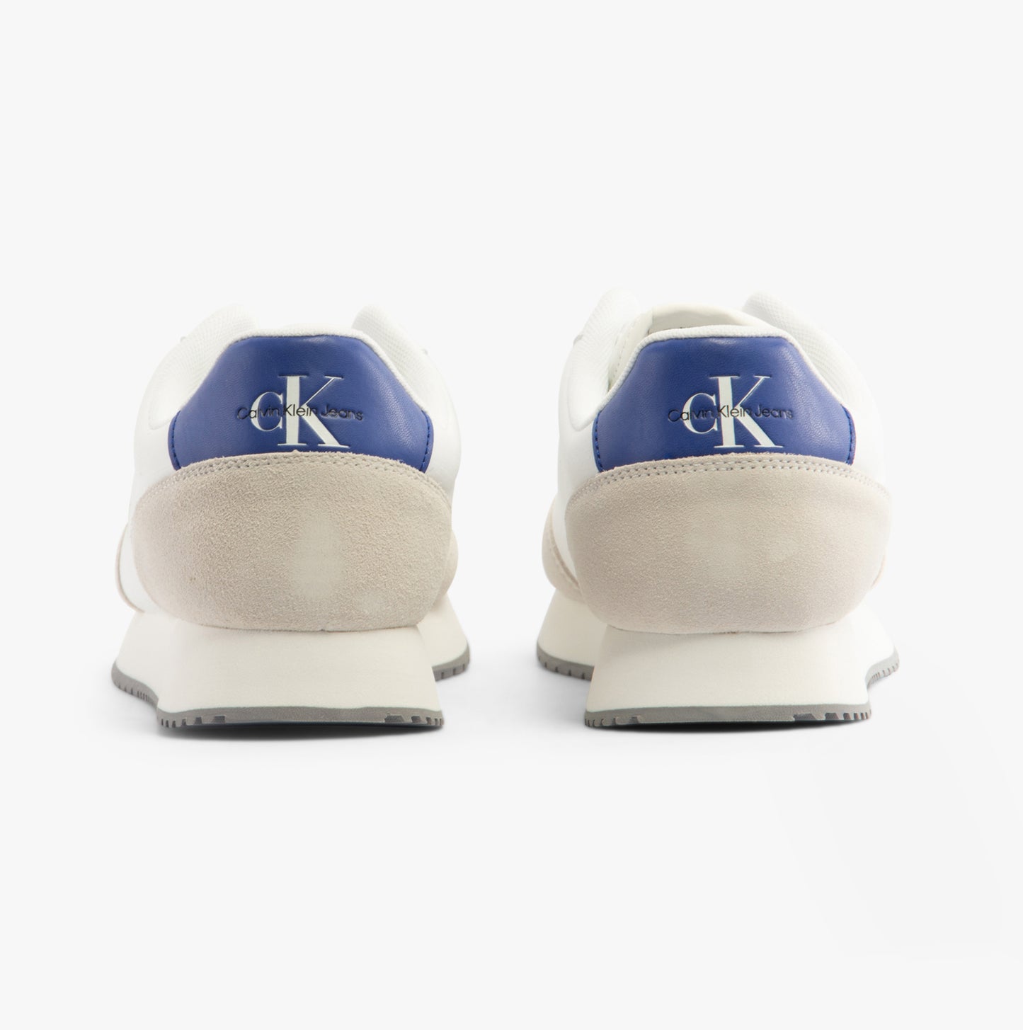 Calvin Klein RETRO RUNNER LOW MIX Mens Trainers Bright White/Sapphire Blue