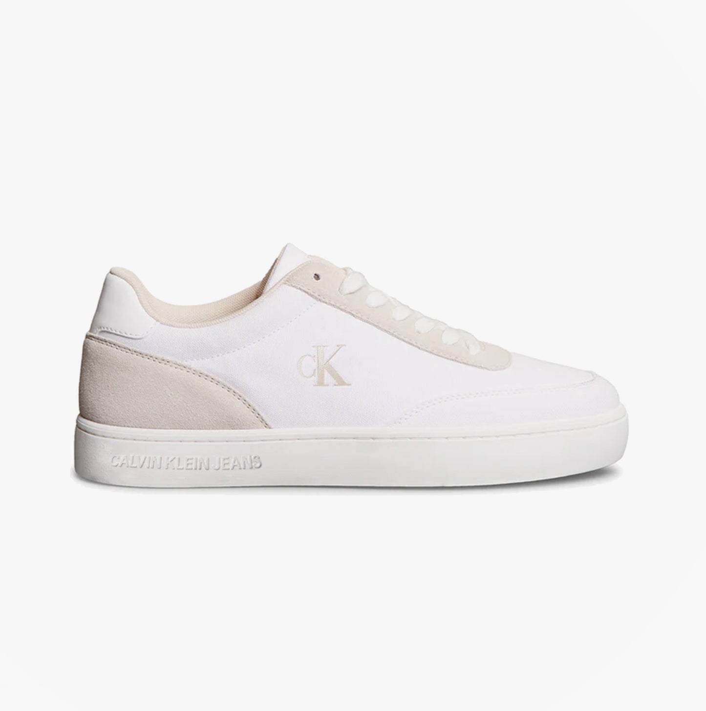 Calvin Klein CLASSIC CANVAS Mens Trainers Bright White/Eggshell