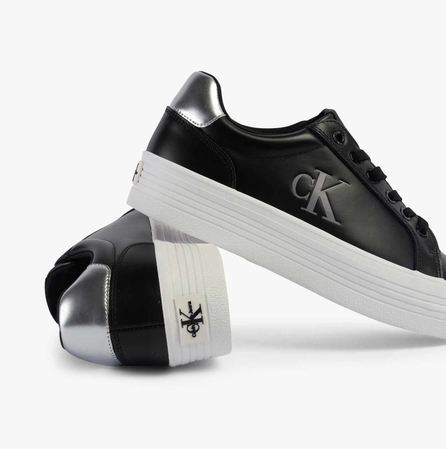 Calvin Klein BOLD VULCANISED FLATFORM Womens Trainers Black/Silver