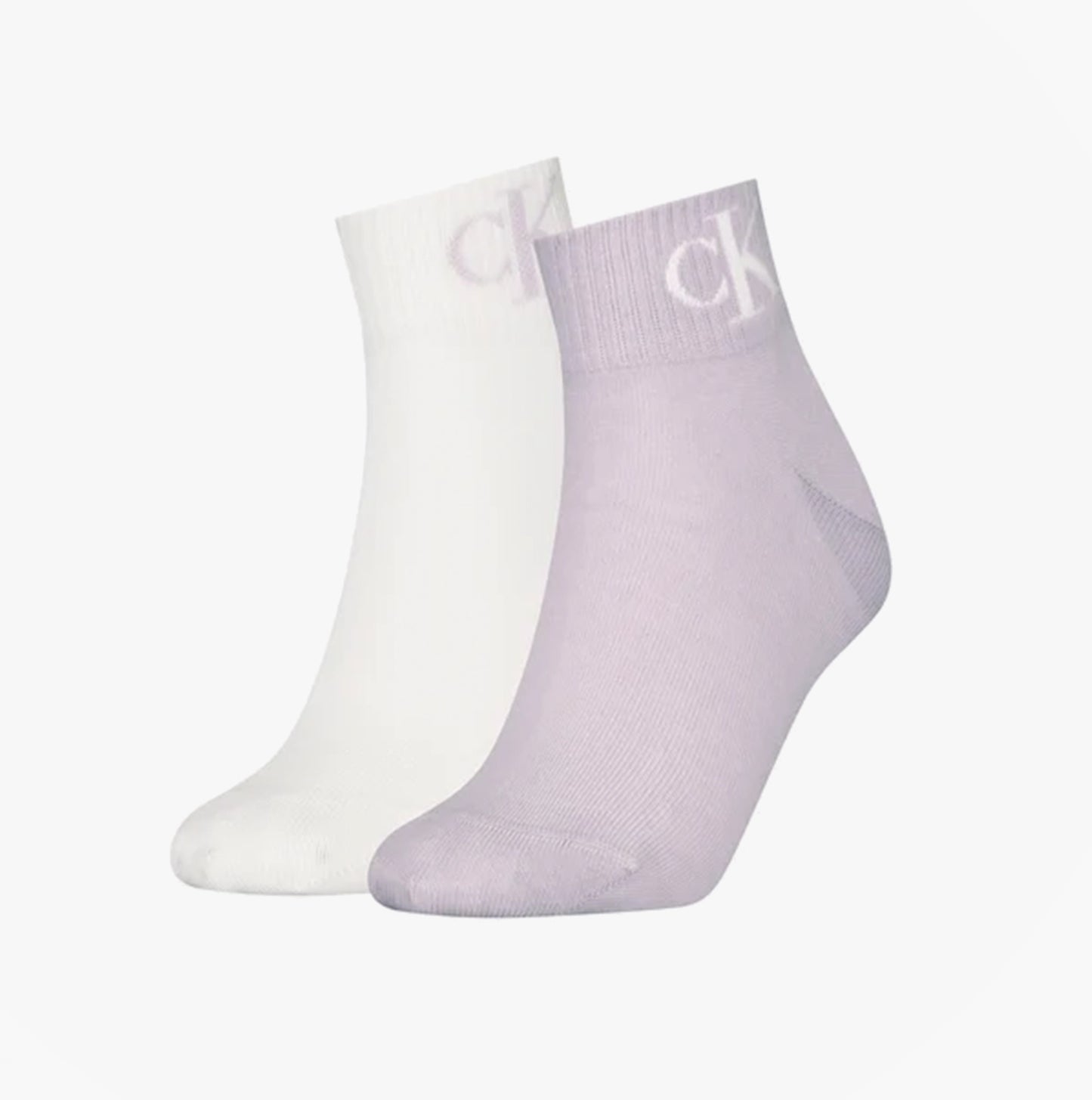 Calvin Klein 2 Pack Logo Trainer Womens Ankle Socks Lilac
