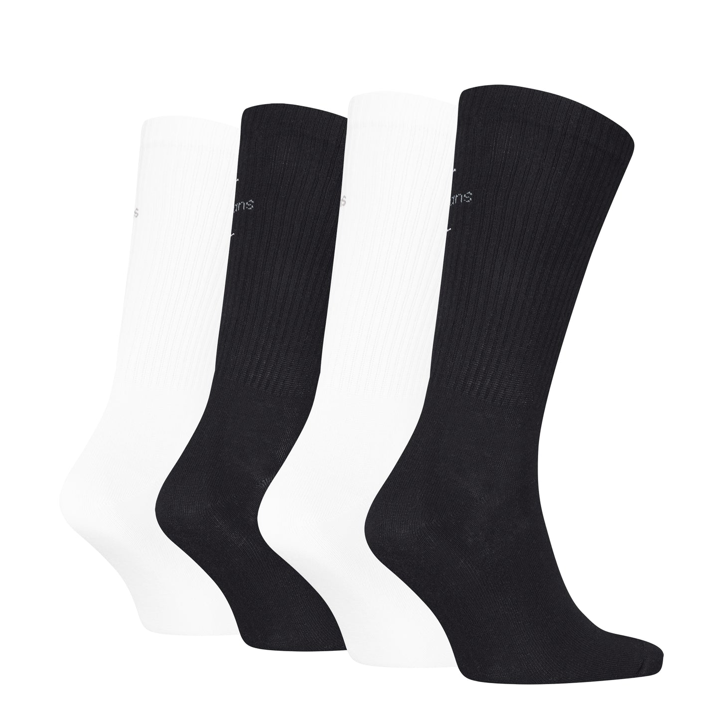 Calvin Klein 4 Pack Giftboxed Trainer Mens Crew Socks Black/White