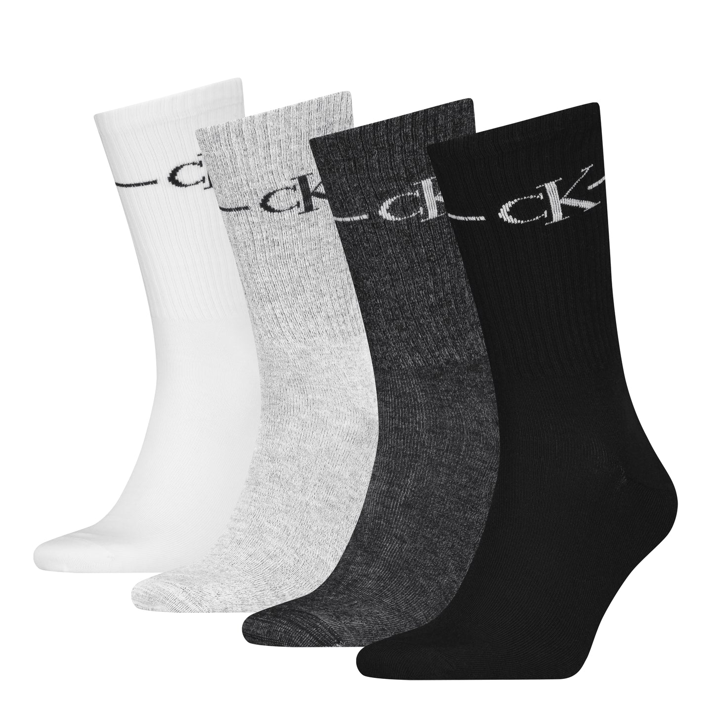Calvin Klein 4 Pack Giftboxed Trainer Mens Crew Socks Black/White