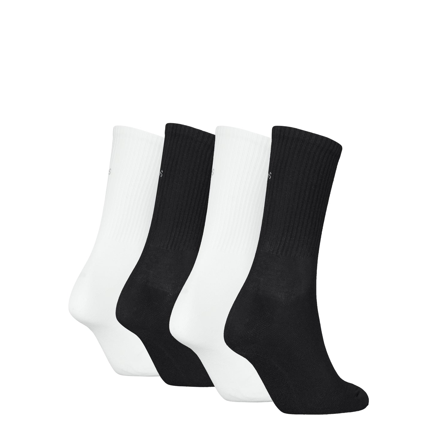 Calvin Klein 4 Pack Giftboxed Trainer Womens Crew Socks Black/White