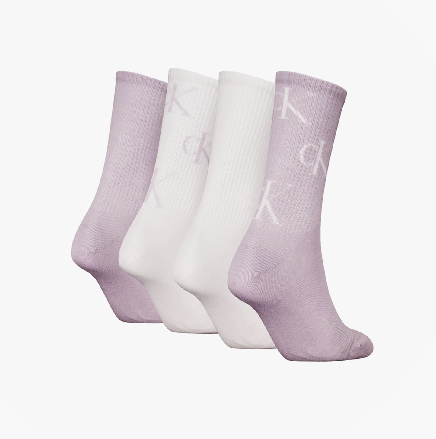 Calvin Klein 4 Pack Giftboxed Trainer Womens Crew Socks Lilac Combo