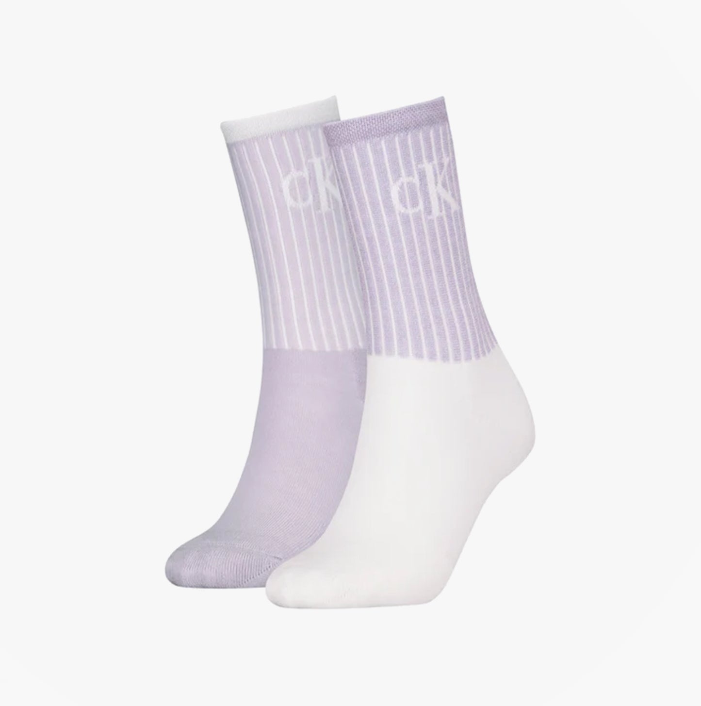 Calvin Klein 2 Pack Trainer Womens Crew Socks Lilac