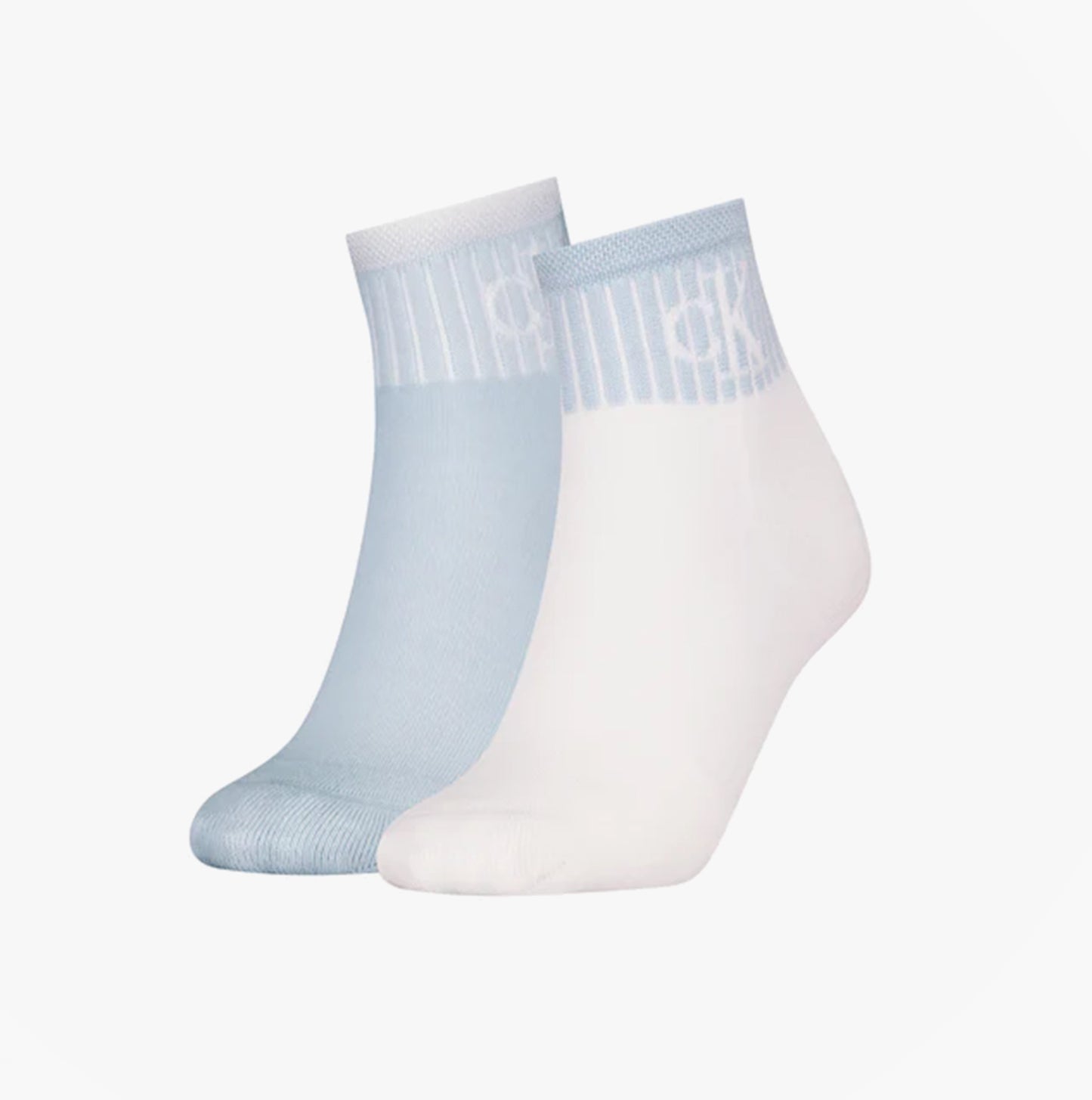 Calvin Klein 2 Pack Trainer Womens Ankle Socks Blue/White