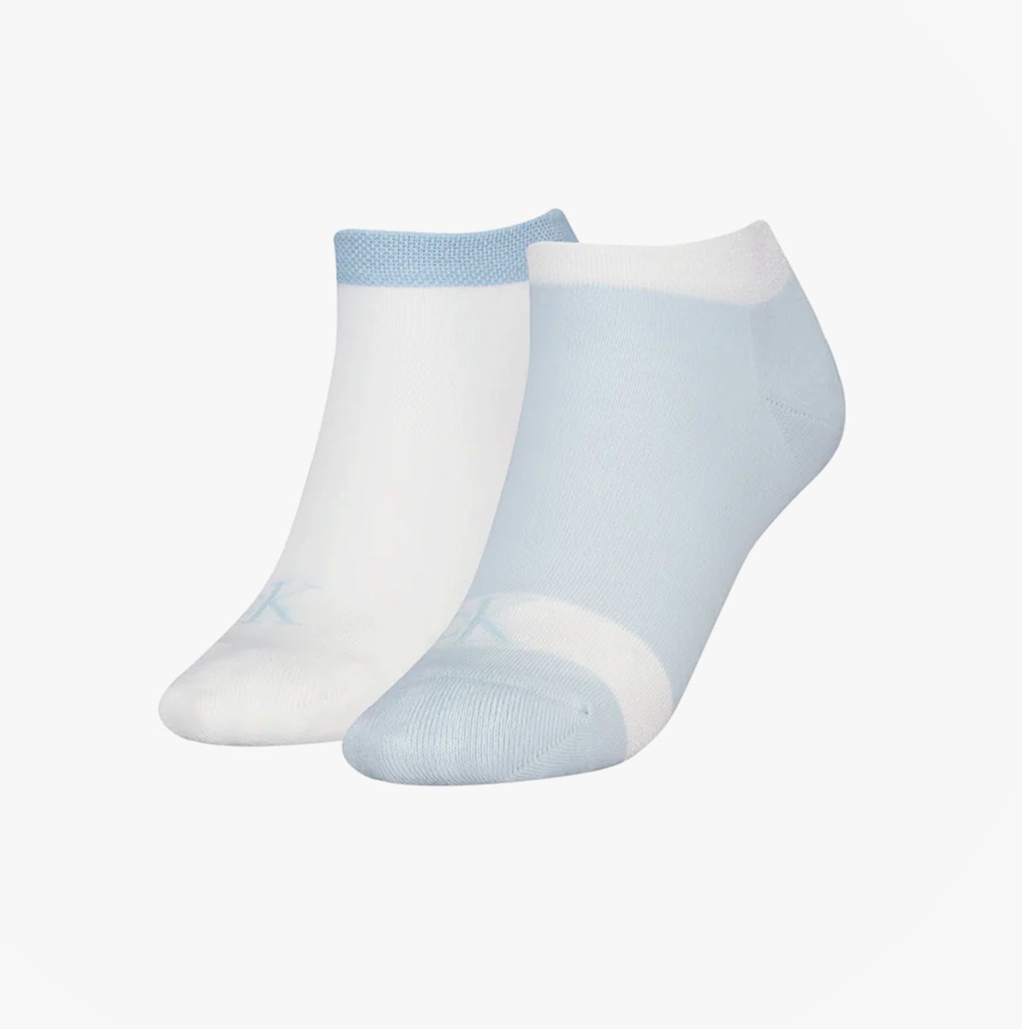 Calvin Klein 2 Pack Trainer Womens Ankle Socks Blue/White
