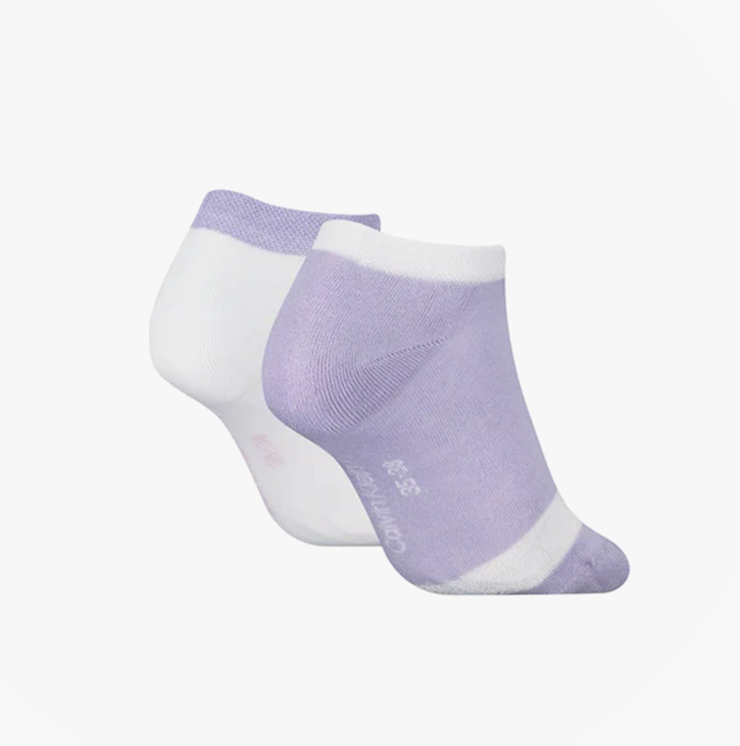 Calvin Klein 2 Pack Trainer Womens Ankle Socks Lilac/White