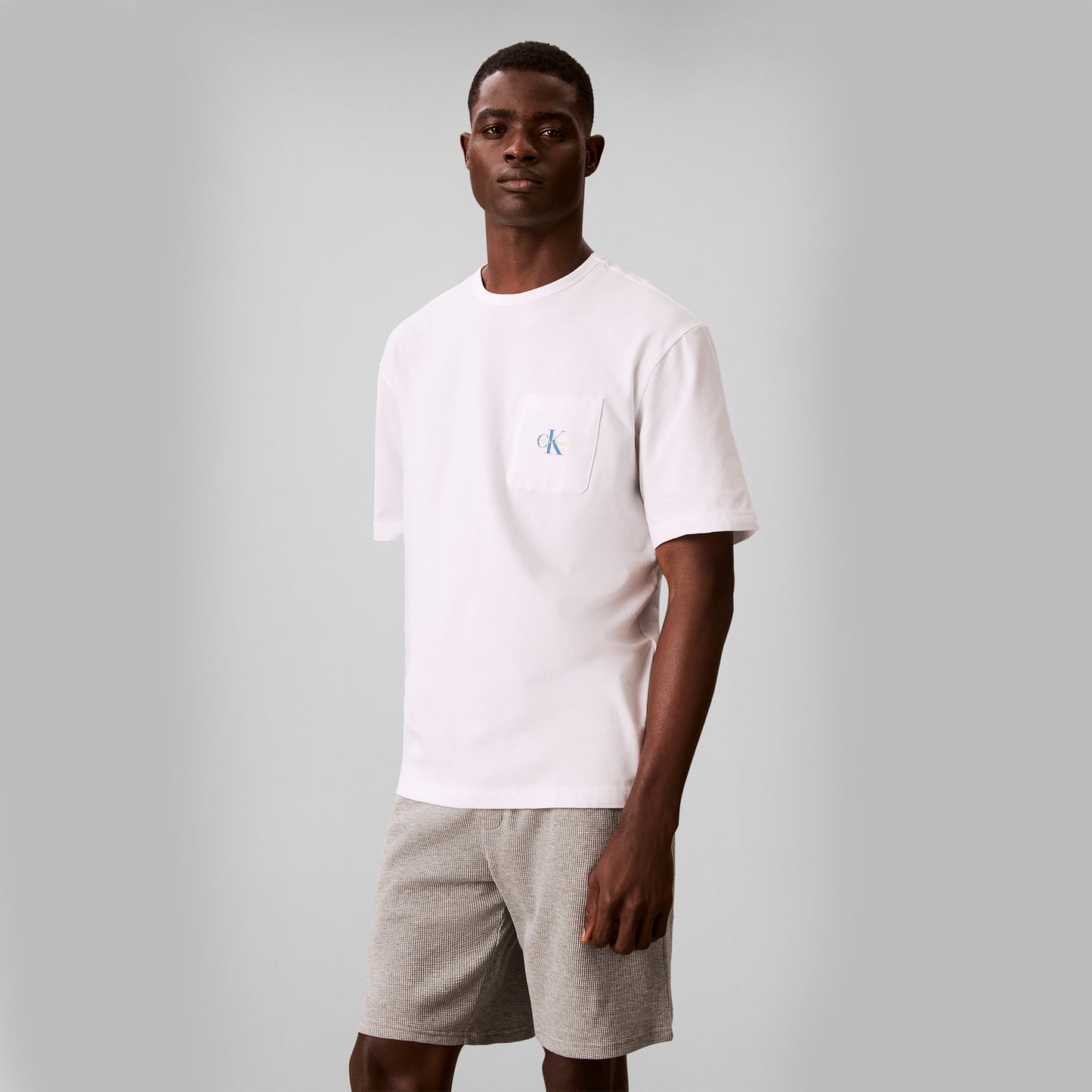 Calvin Klein MONOGRAM S/S CREW NECK Mens T-Shirt Classic White
