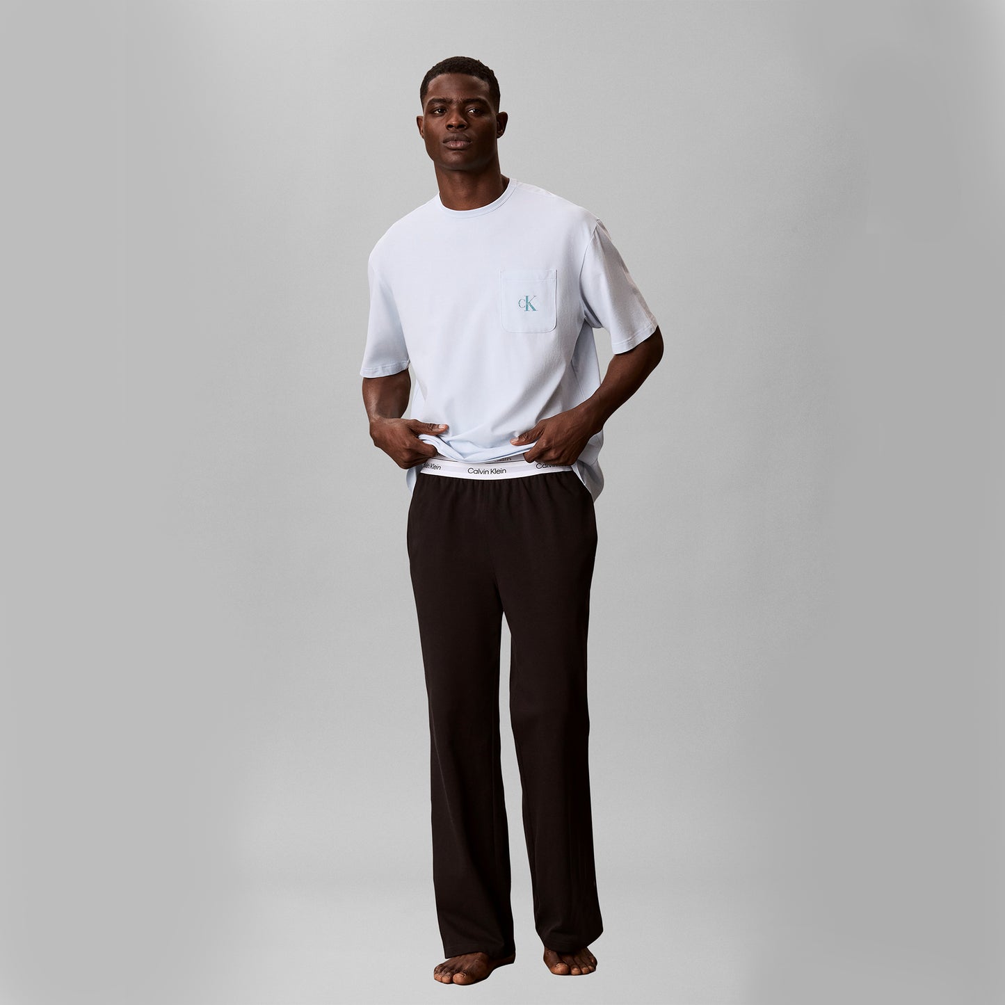 Calvin Klein MONOGRAM S/S CREW NECK Mens T-Shirt Ballad Blue