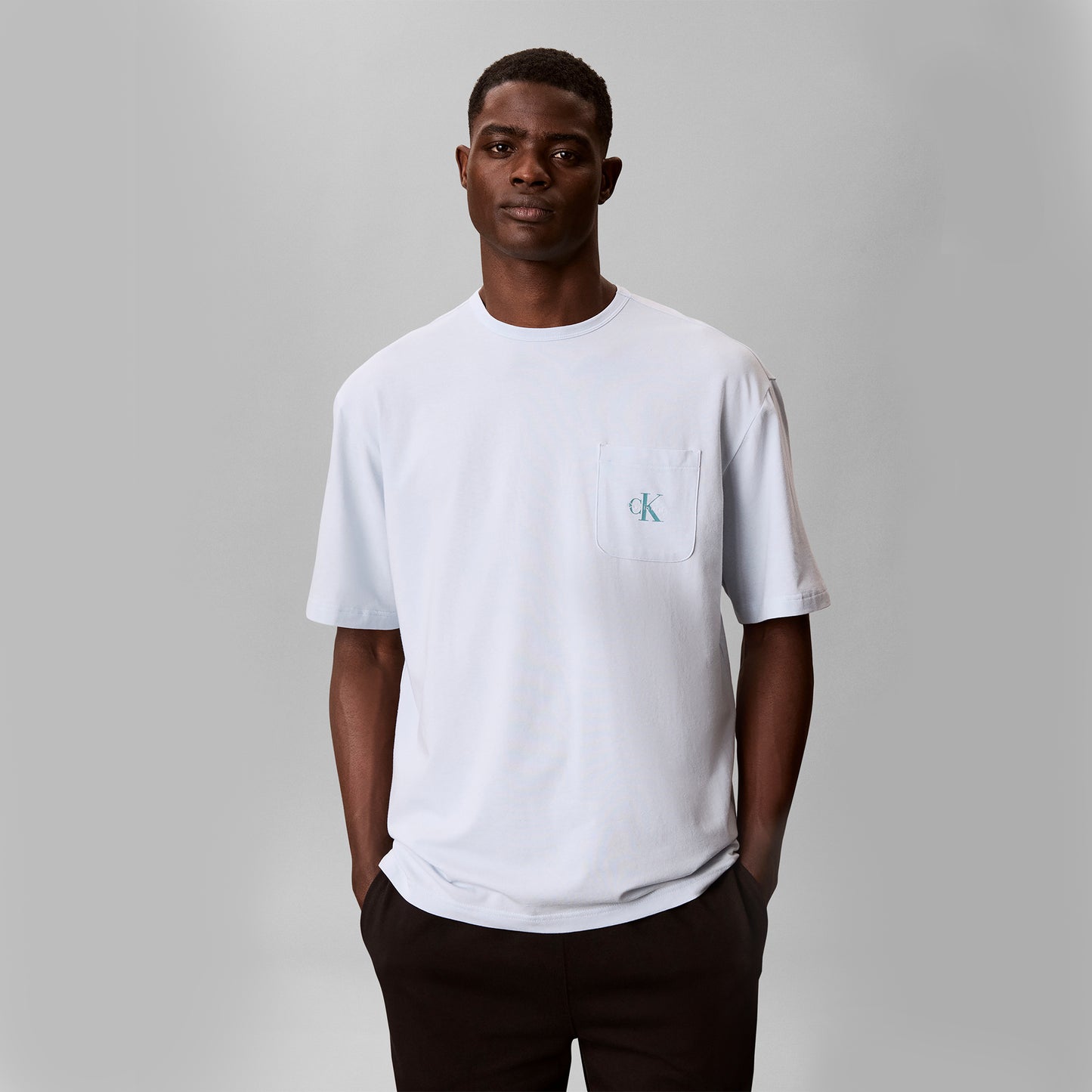 Calvin Klein MONOGRAM S/S CREW NECK Mens T-Shirt Ballad Blue