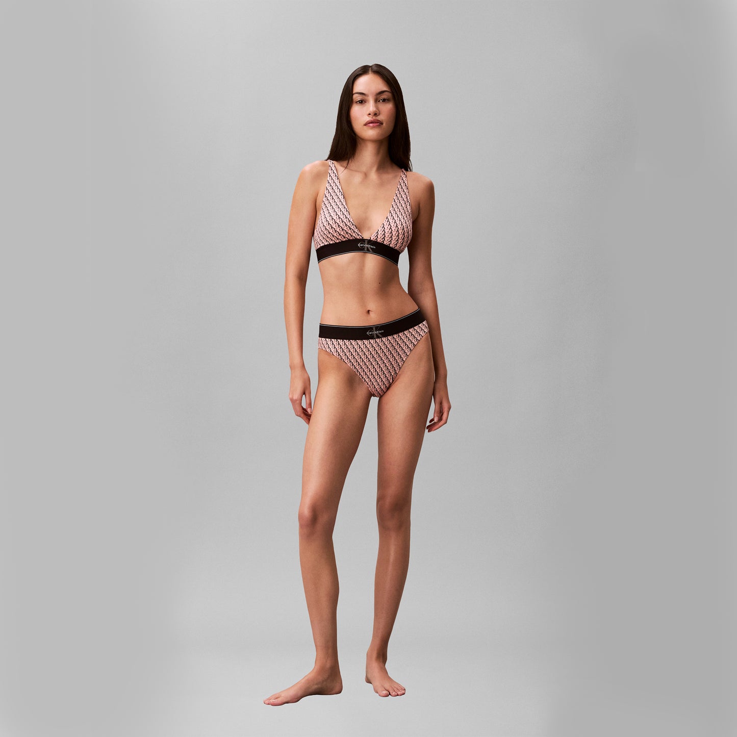 Calvin Klein HIGH WAIST BIKINI Womens High-Waist Briefs Bright Peach