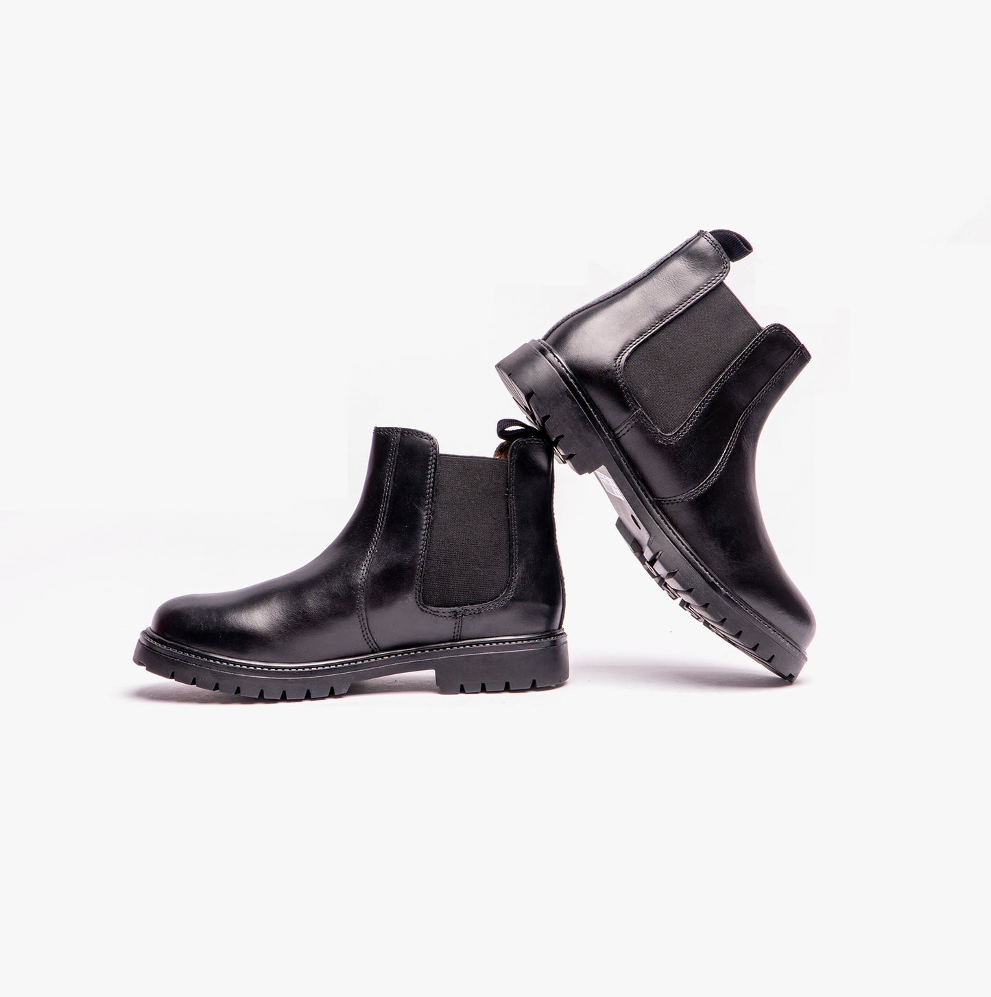 Roamers B525A Unisex Kids Leather Chelsea Boots Black