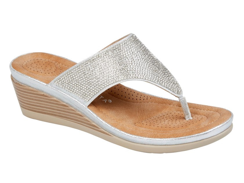 Cipriata SANDRA Womens Toe-Post Sandals Silver