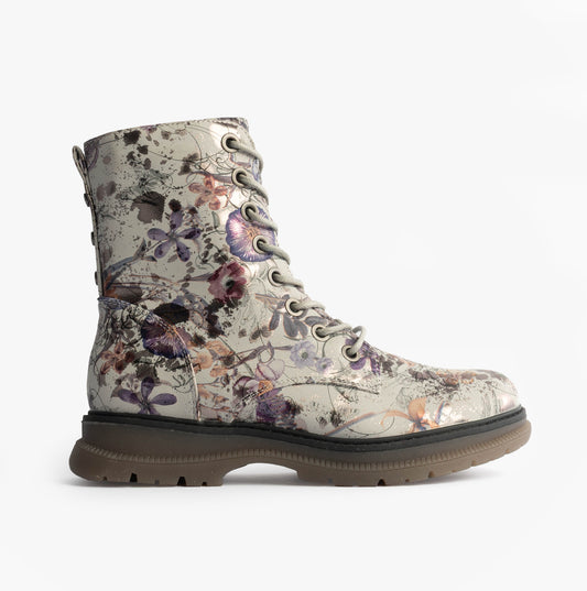 Cipriata  L310LFM Womens Ankle Boots Light Grey/Floral