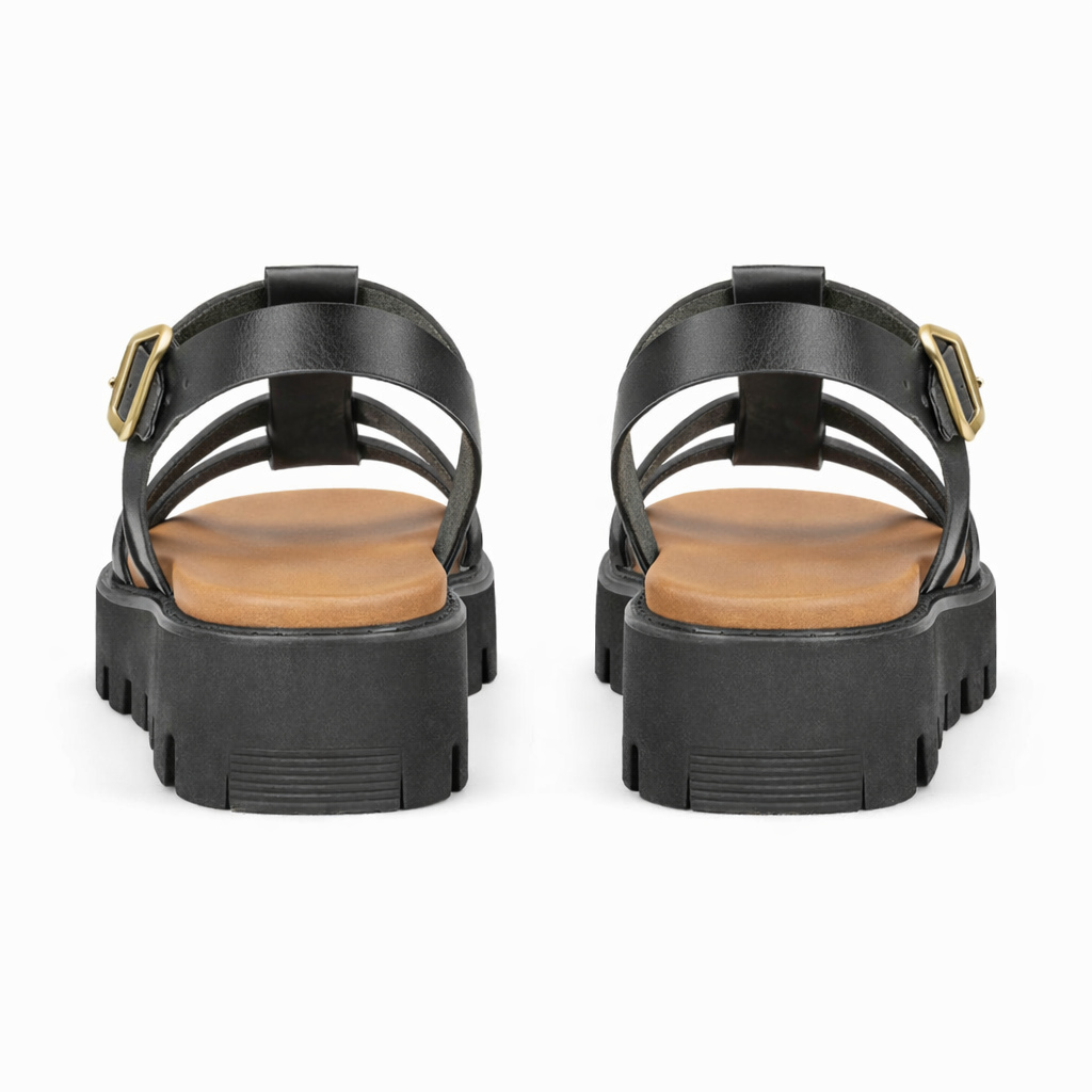 Cipriata AZIA Womens T-strap Sandals Black