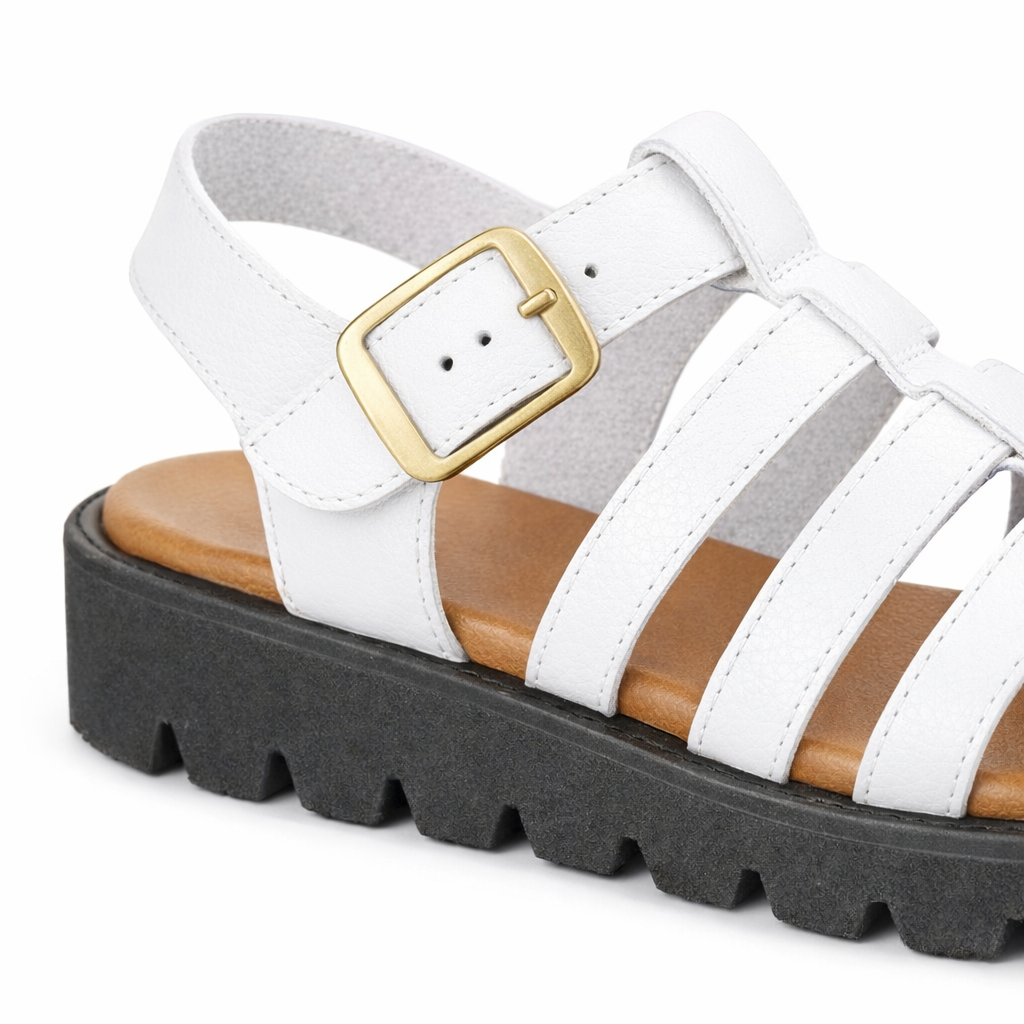 Cipriata AZIA Womens T-strap Sandals White
